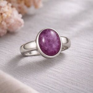 Star Ruby Cabachon Bezel | 925 Sterling Silver Timeless Classic NEW 7.75 #554